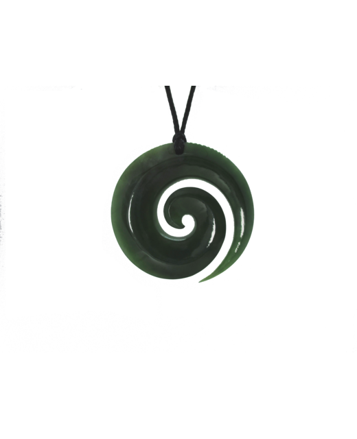 NZ Greenstone Open Koru Large 45mm