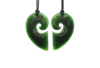 NZ Greenstone Koru x2 Heart 45mm