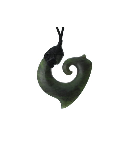 NZ Greenstone Fish Hook 45mm - Bound