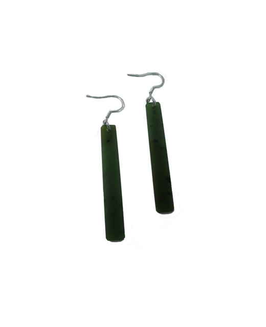 NZ Greenstone Drop Earrings Medium 45mm