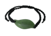 NZ Greenstone Leaf Bracelet 20mm with Macrame Strap - Adjustable