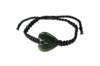 NZ Greenstone Heart Bracelet 25mm with Macrame Strap - Adjustable