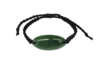 NZ Greenstone Oval Bracelet 20mm with Macrame Strap - Adjustable