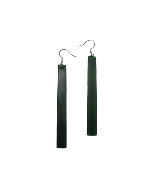 NZ Greenstone Drop Earrings Large 65mm