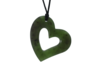 NZ Greenstone Siloette Heart 35mm