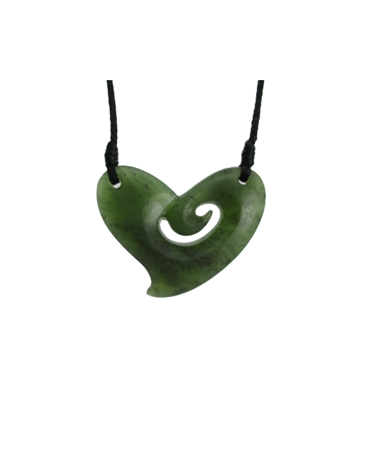 NZ Greenstone Heart/Koru 30mm